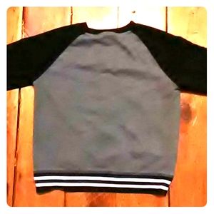 As very cozy comfy black white and grey shirt